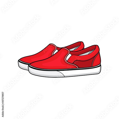 vector design of red sneakers