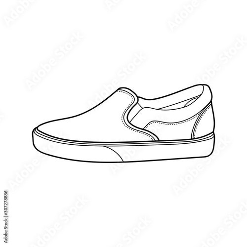 vector outline design of sneakers