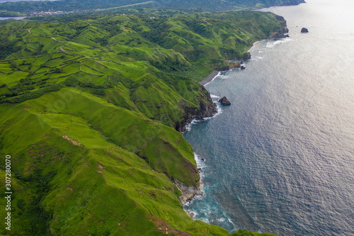 Aerial view partial of Batanes Island located in Philippines.