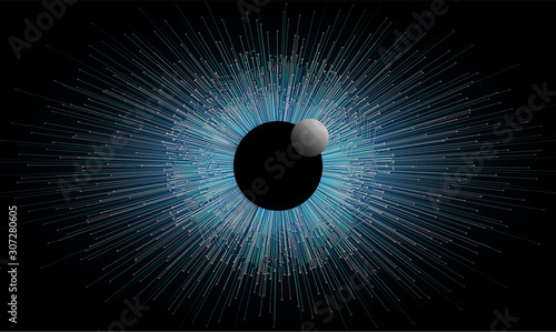 Blue eye cyber circuit future technology concept background