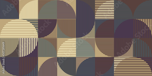Abstract seamless pattern, geometry shapes in brown and purple  tones