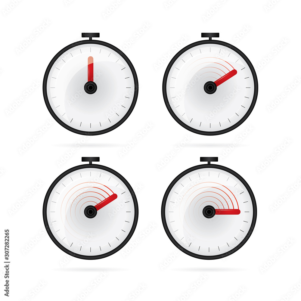 Naklejka premium Stop watch. Stop watch with moving arrow. Stopwatch in motion. Deadline concept.