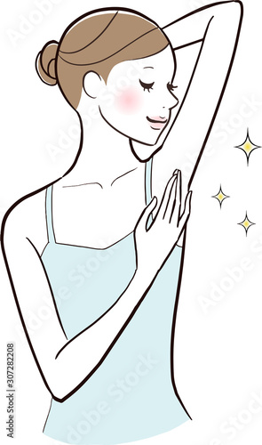 女性　わき　ツルツル　きれい