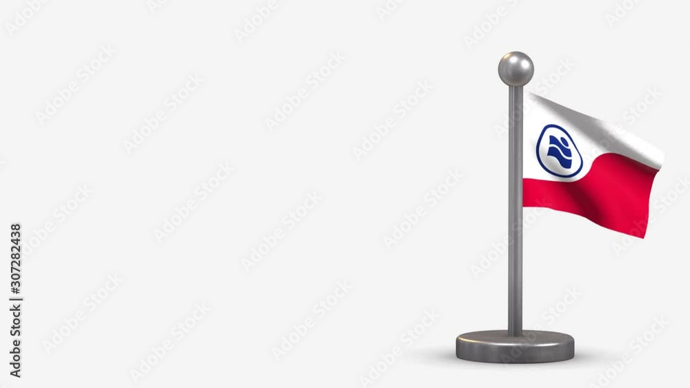 Irving Texas 3D waving flag animation on tiny flagpole. Irving Texas 3D waving flag animation on tiny flagpole.
