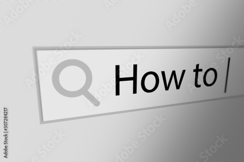 How To  Typing into Search Engine on Computer Screen. Internet Search Engine Screen Close-Up.