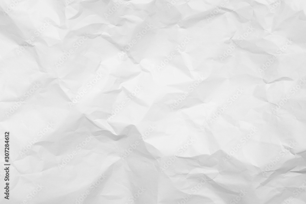 White crumpled paper texture background.	