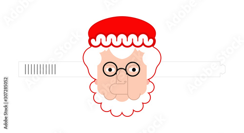 Mrs. Klaus paper mask template. carnival mask holiday. New year masquerade. Christmas Little gnome. Xmas vector illustration