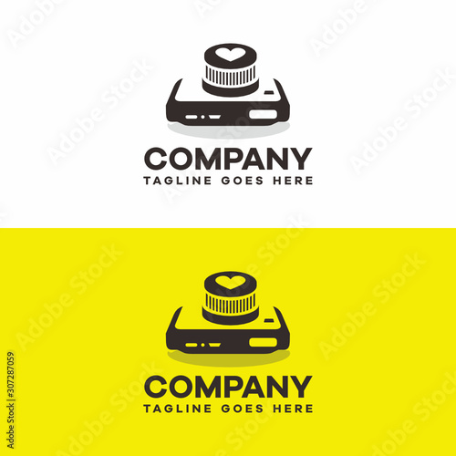 Photography camera love logo