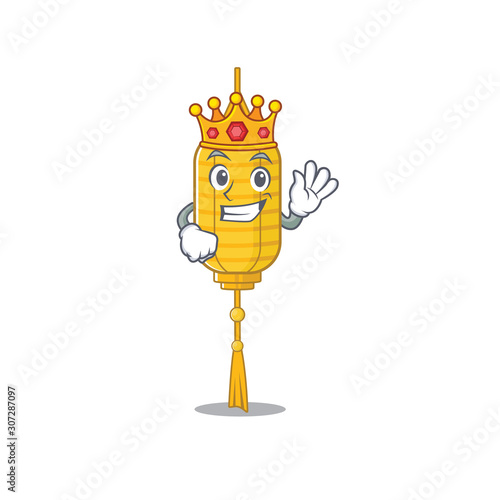 King Indonesian lamp hanging on cartoon character mascot design