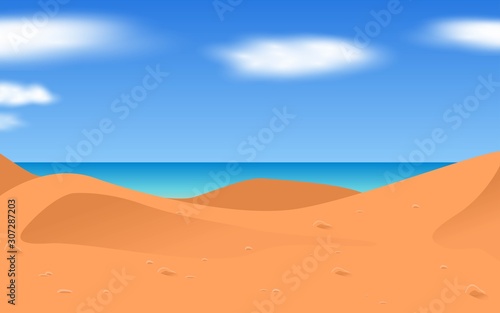 landscape of the desert on the beach