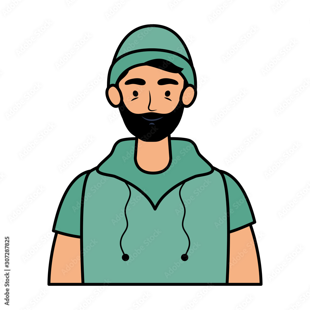 young man with beard avatar character