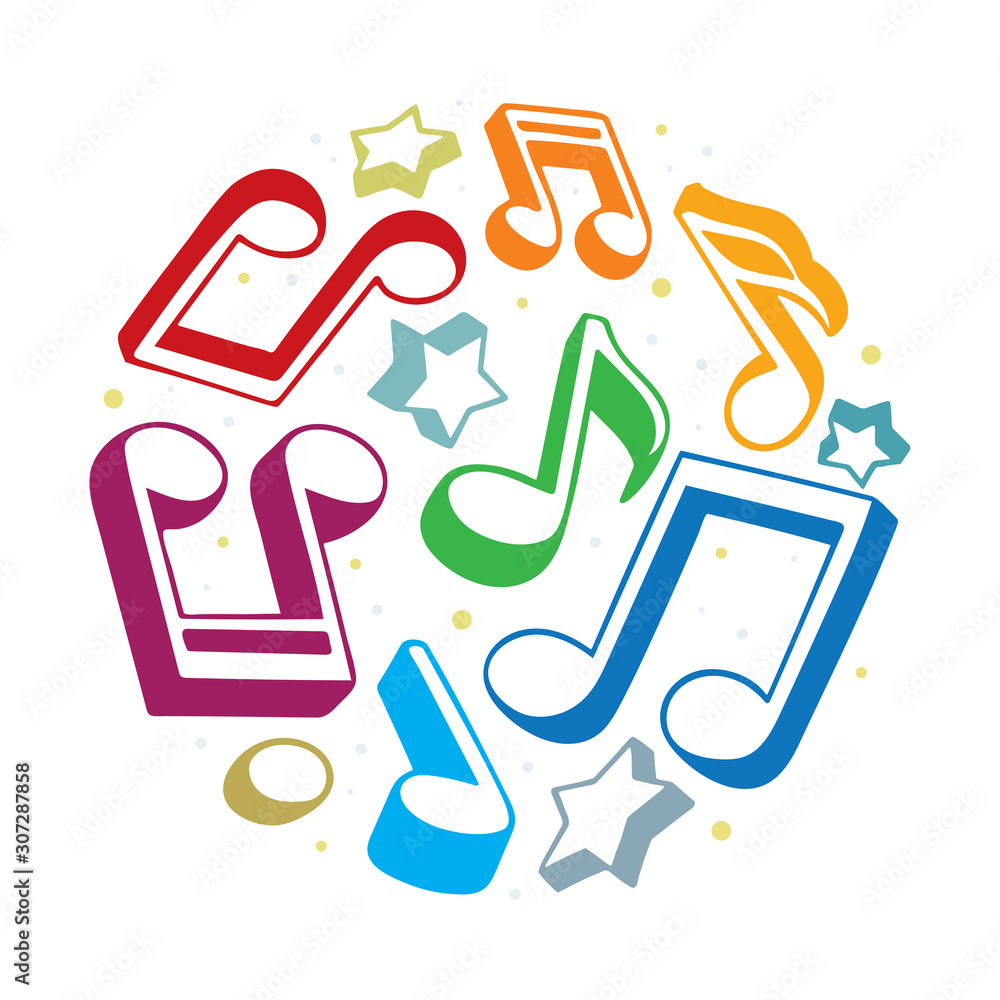 Music notes. Musical metaphor vector illustration. Musical sound