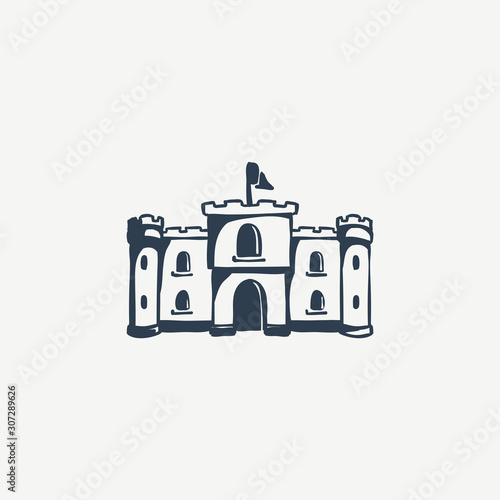 Simple castle logo design template