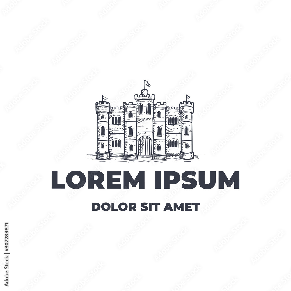 Great castle logo design template Great castle logo design template