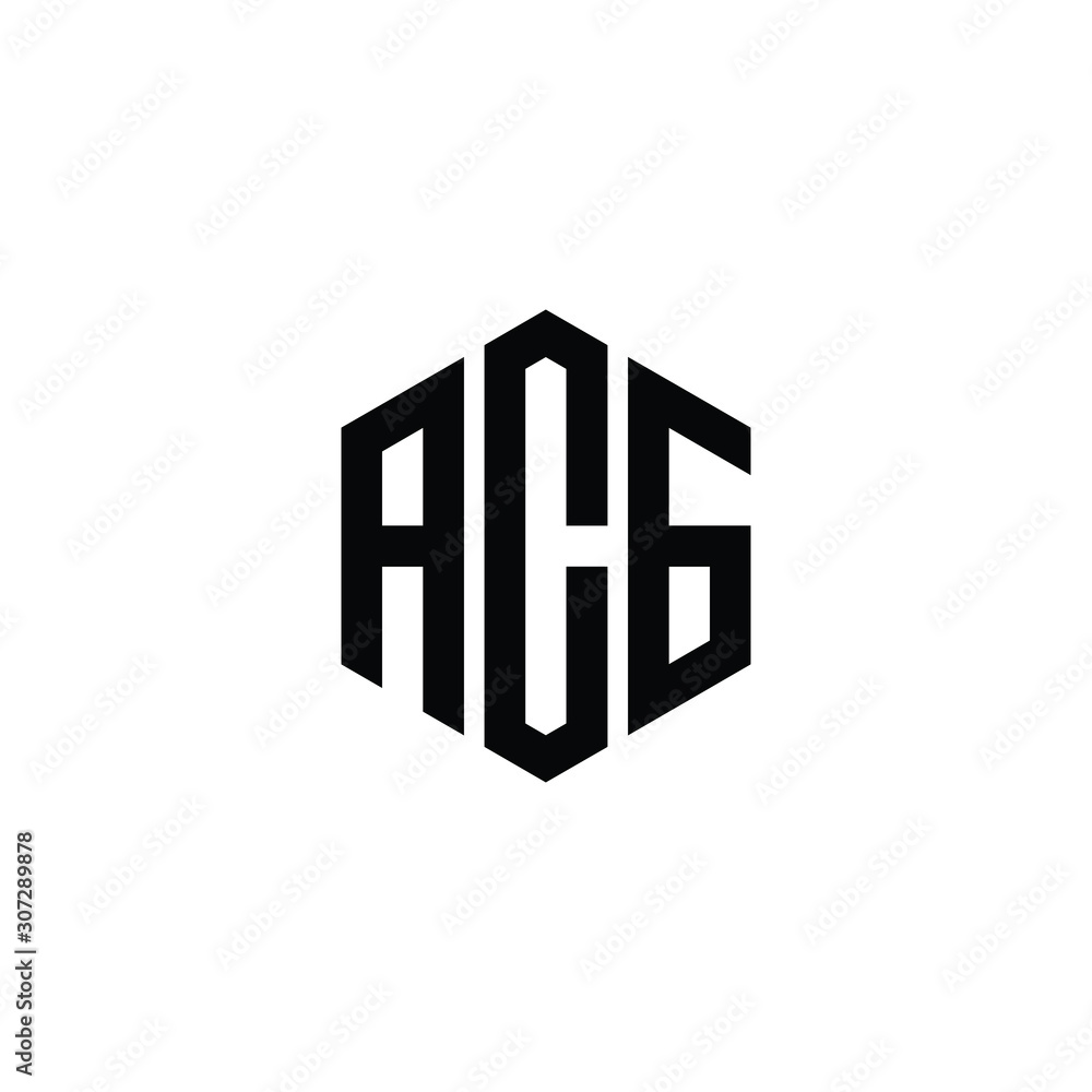 ACG letter monogram logo with a hexagon shape ACG letter monogram logo with a hexagon shape