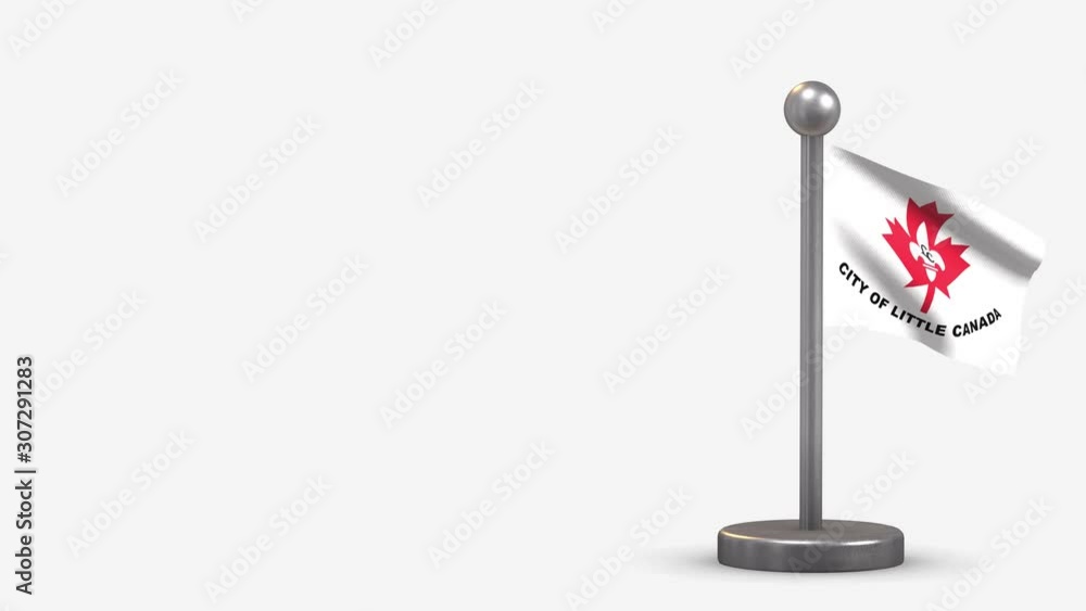 Little Canada Minnesota 3D waving flag animation on tiny flagpole. Little Canada Minnesota 3D waving flag animation on tiny flagpole.