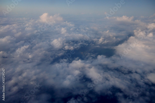 Fluffy Clouds in a blue sky