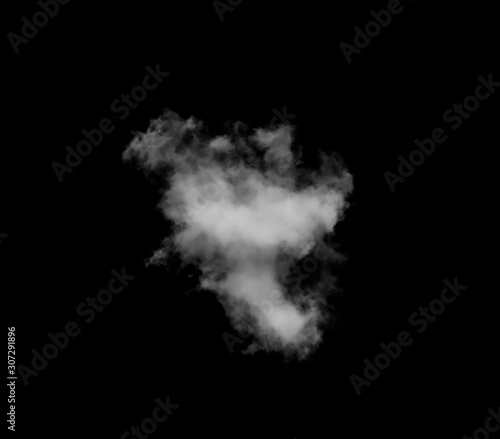 white cloud on a black background