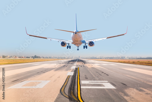 Airplane taking off from the airport