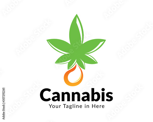 herbal Oil cannabis logo design inspiration