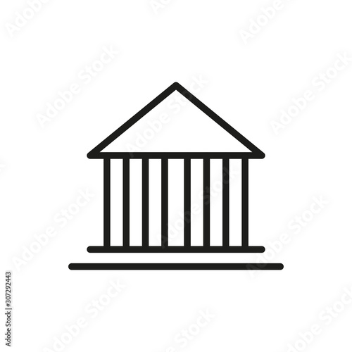 Simple bank line icon.