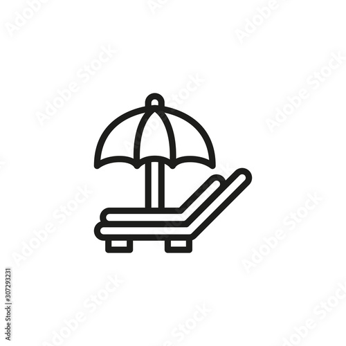 Simple sunbed line icon.