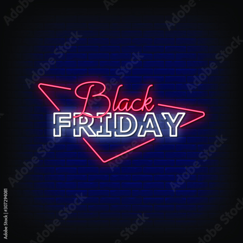 Black Friday Neon Signs Style Text vector