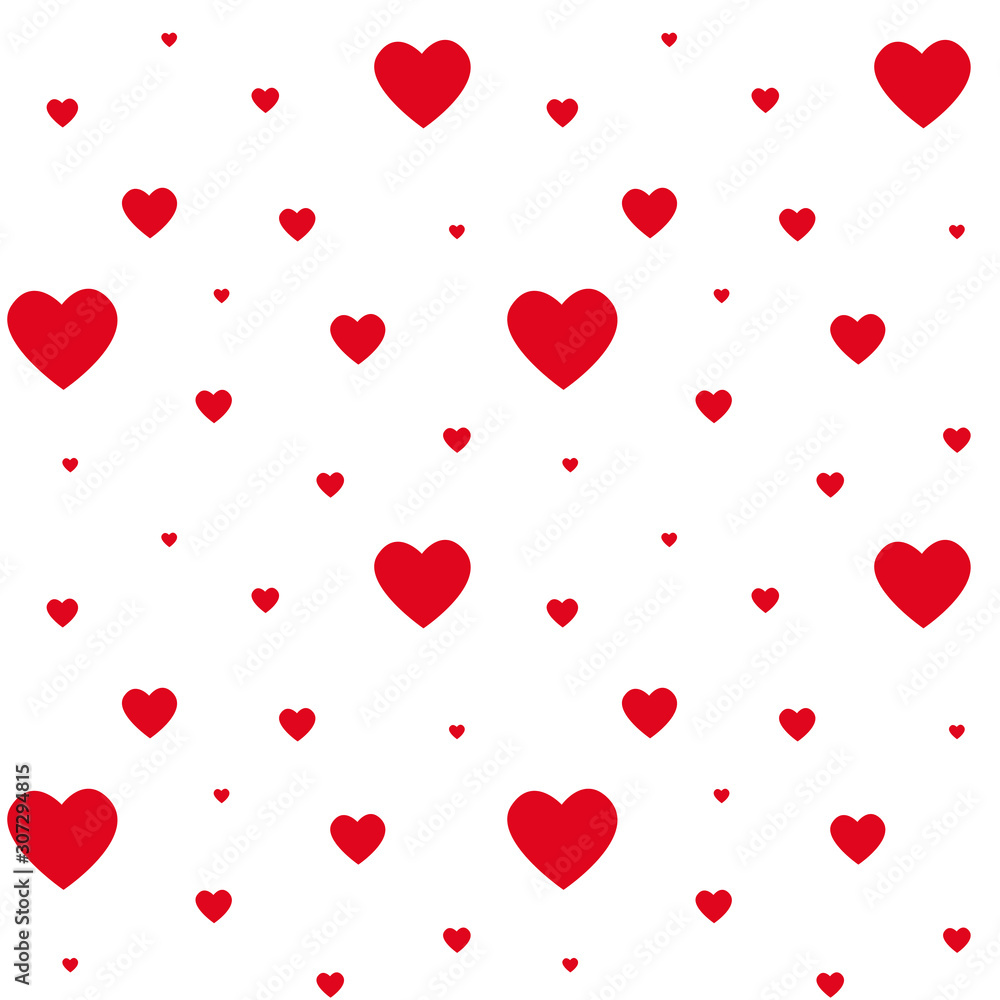 seamless background with red hearts
