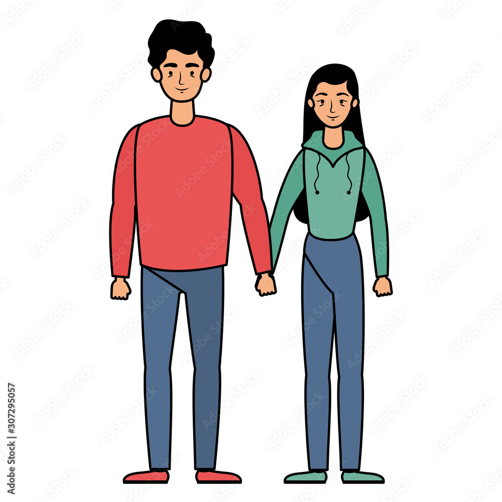 young lovers couple avatars characters young lovers couple avatars characters
