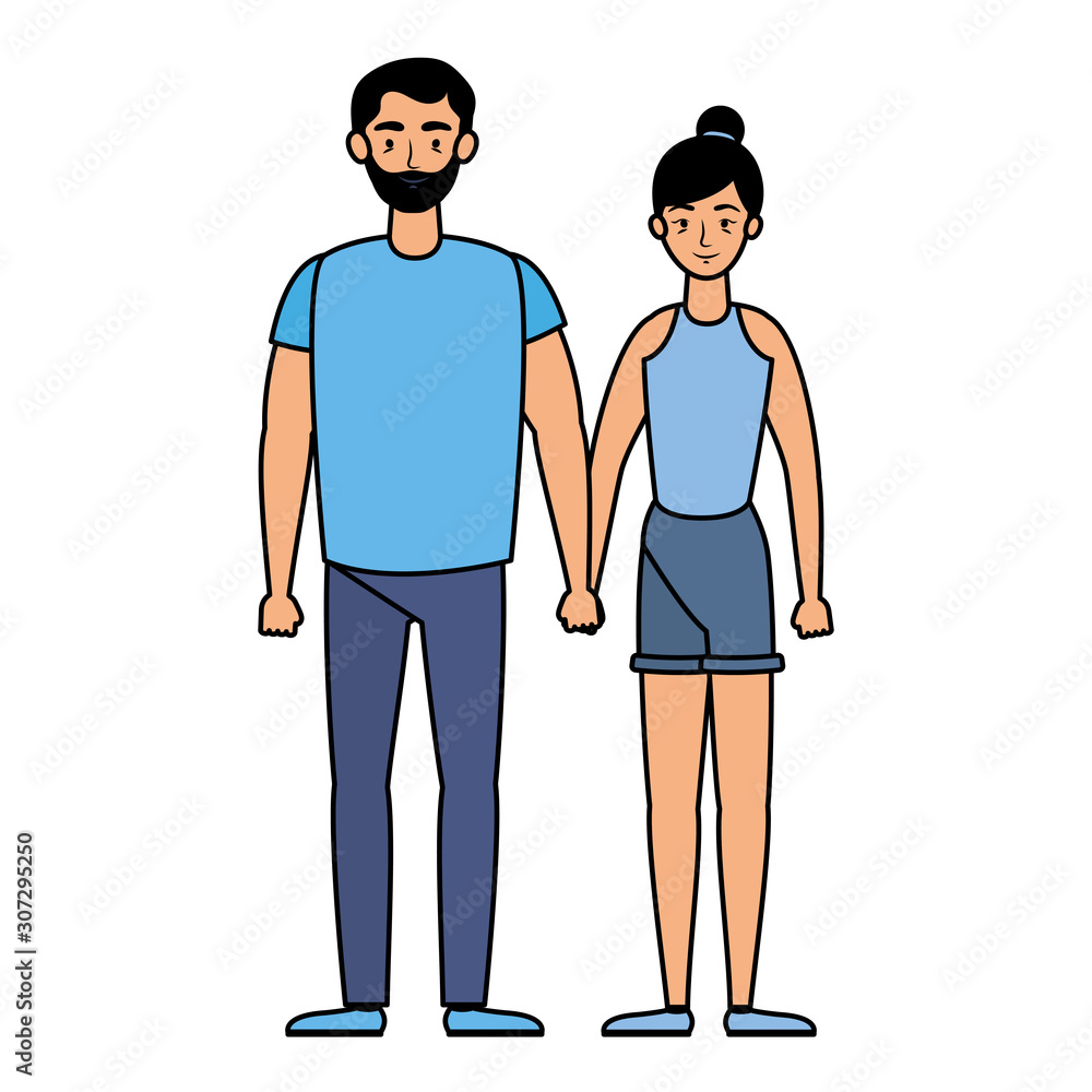 young lovers couple avatars characters young lovers couple avatars characters