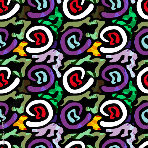 seamless illustration in american graffiti style psychedelic abstract quality pattern