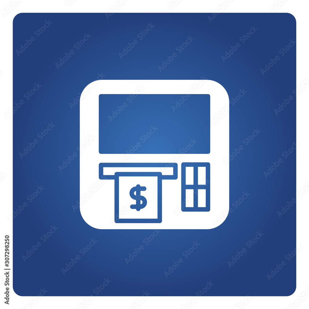 ATM, automated teller machine in blue background ATM, automated teller machine in blue background