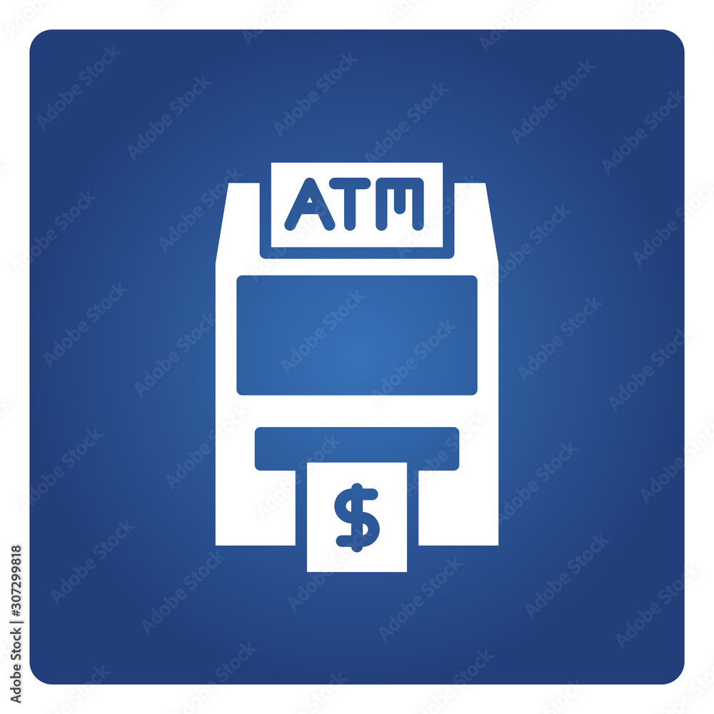 Fototapeta premium ATM, automated teller machine in blue background
