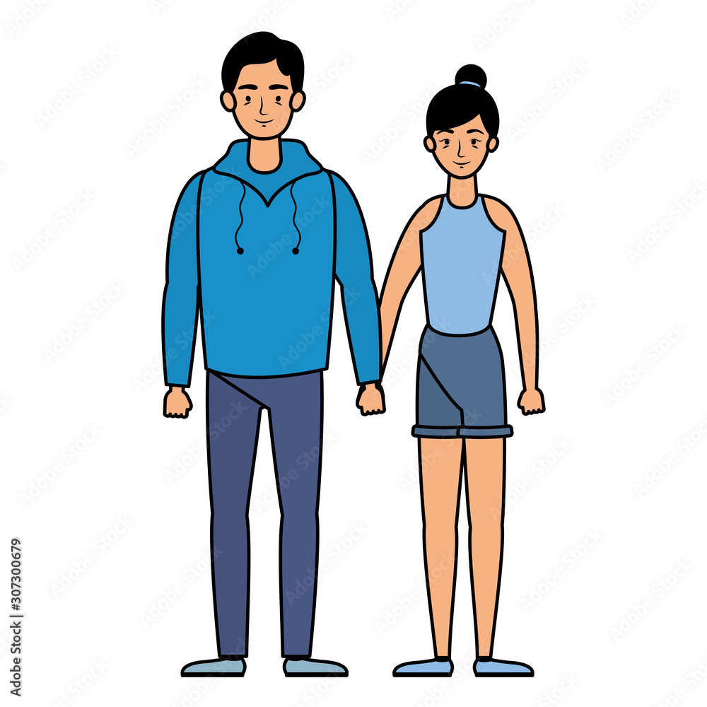 young lovers couple avatars characters young lovers couple avatars characters