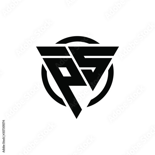 PS SP FPS Triangle Logo Circle Monogram Design Vector Super Hero Concept