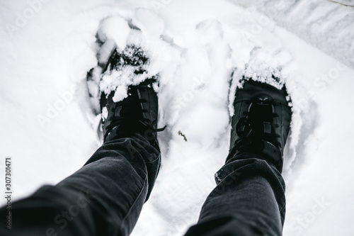 Wrong shoes in snow