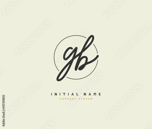 G B GB Beauty vector initial logo, handwriting logo of initial signature, wedding, fashion, jewerly, boutique, floral and botanical with creative template for any company or business.