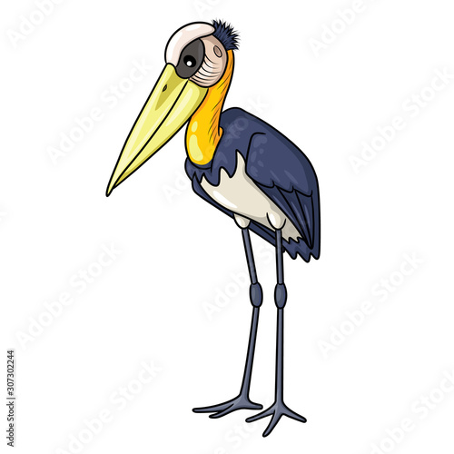 Bald stork cartoon