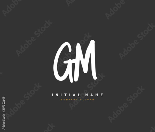 G M GM Beauty vector initial logo, handwriting logo of initial signature, wedding, fashion, jewerly, boutique, floral and botanical with creative template for any company or business.