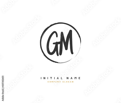 G M GM Beauty vector initial logo, handwriting logo of initial signature, wedding, fashion, jewerly, boutique, floral and botanical with creative template for any company or business.