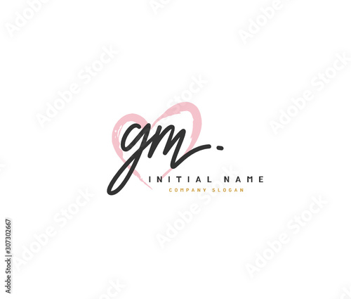 Letter GM Initial Logo With Hand Draw Floral, Initial Wedding Font Logo And  Business Or Company Identity. Royalty Free SVG, Cliparts, Vectors, and  Stock Illustration. Image 164064879.