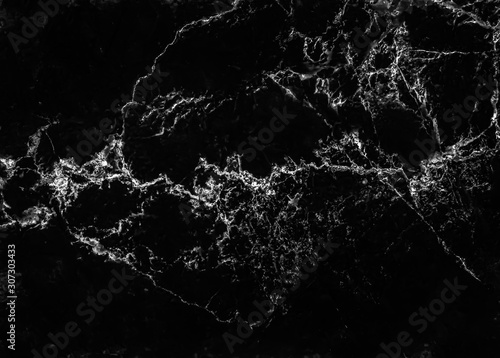 Wallpaper Mural Black marble surface in white veins and curly seamless patterns on background Torontodigital.ca