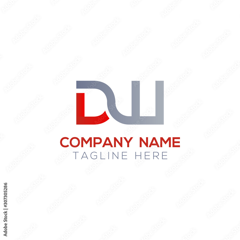 Fototapeta premium Initial DW Letter Logo With Creative Modern Business Typography Vector Template. Creative Letter DW Logo Vector.