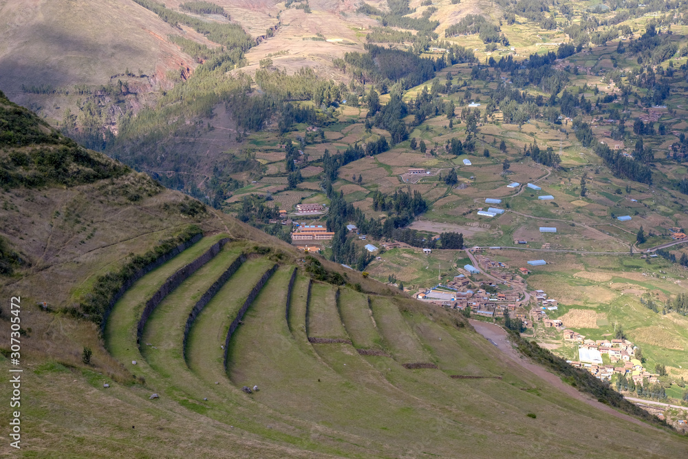 Naklejka premium Plateau terraces from Machu Picchu
