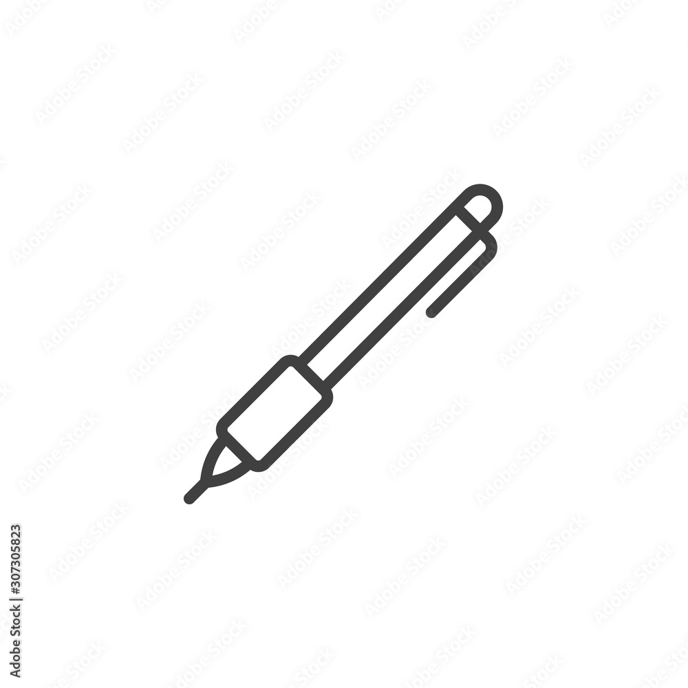 Mechanical pencil line icon. linear style sign for mobile concept and web design. Pen outline vector icon. Symbol, logo illustration. Vector graphics Mechanical pencil line icon. linear style sign for mobile concept and web design. Pen outline vector icon. Symbol, logo illustration. Vector graphics