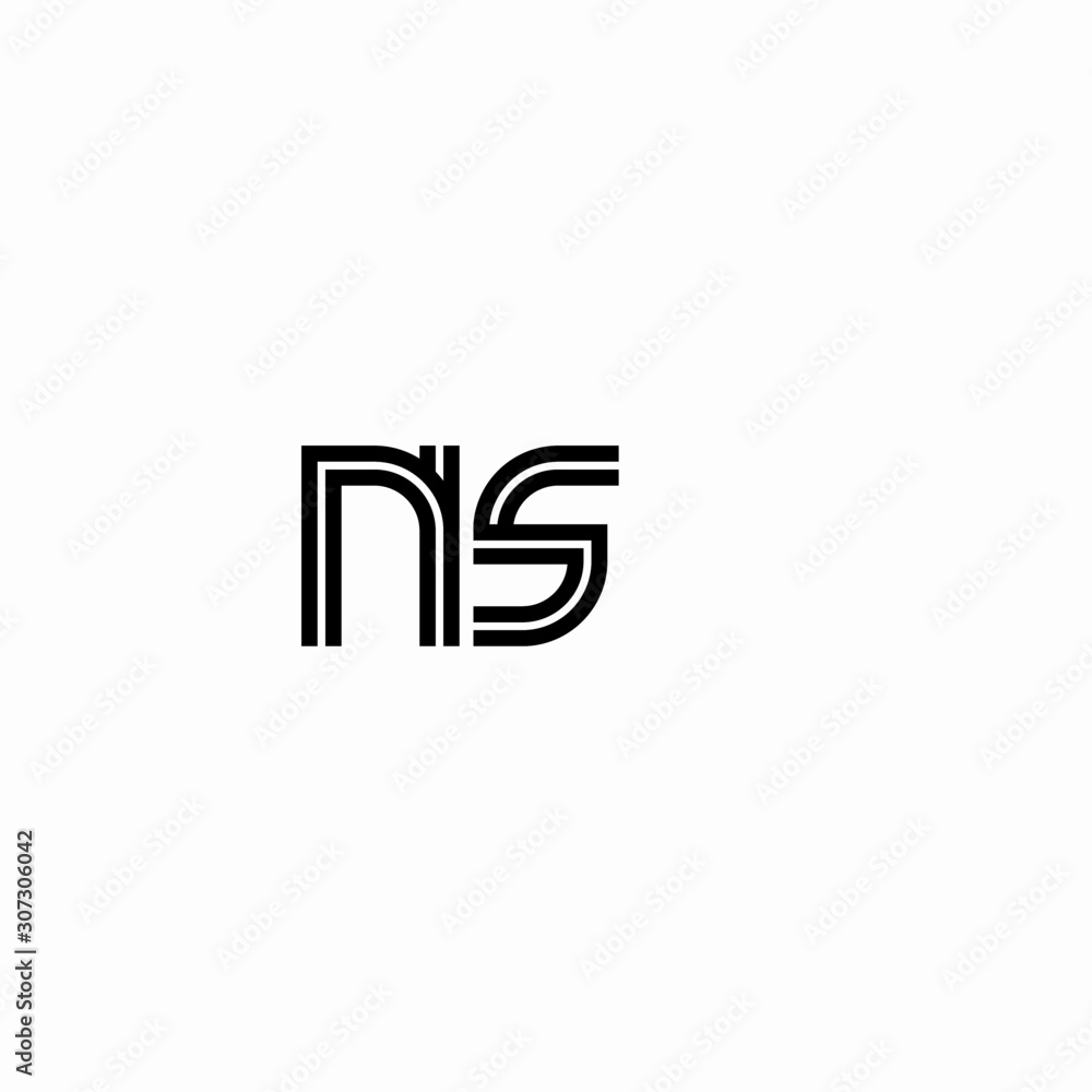 Initial outline letter NS style template Initial outline letter NS style template