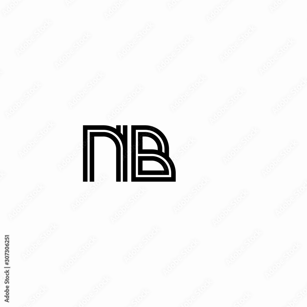 Initial outline letter NB style template Initial outline letter NB style template