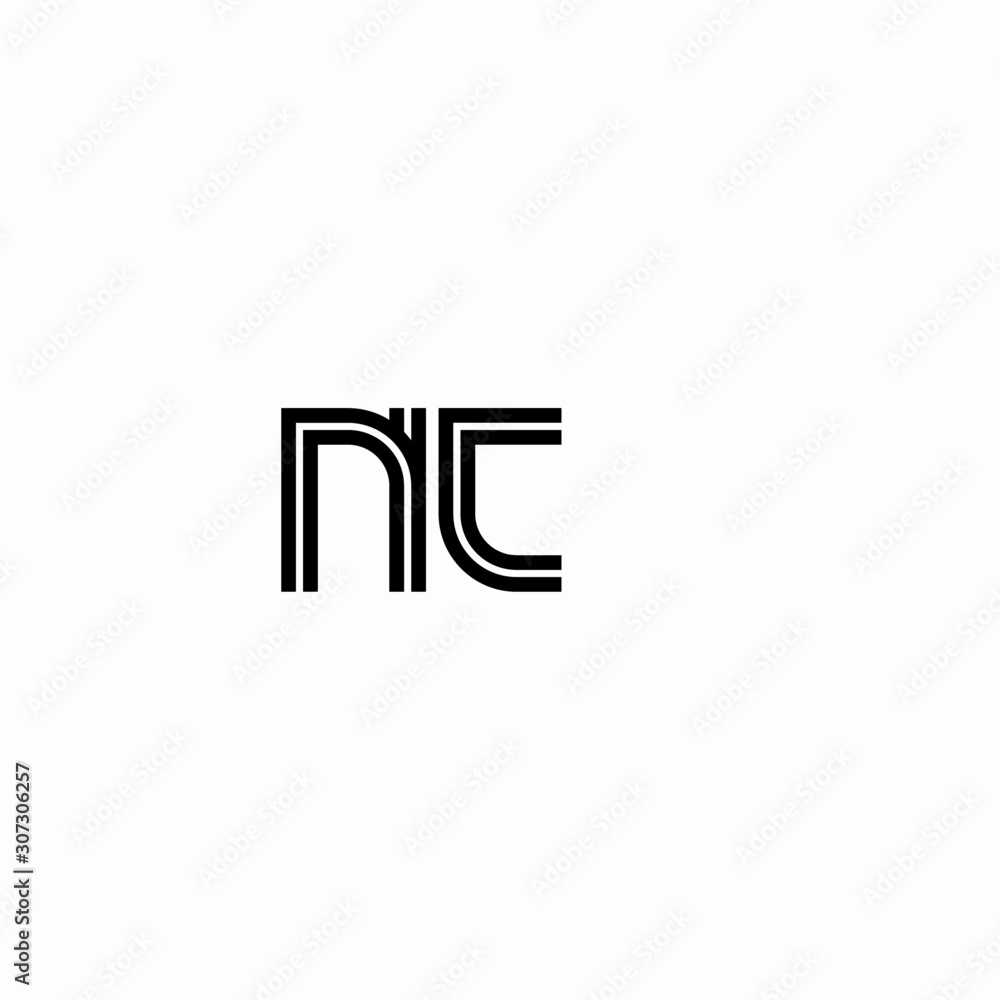 Initial outline letter NC style template Initial outline letter NC style template