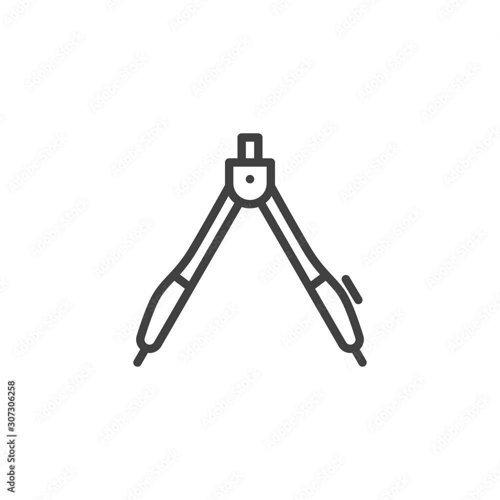 Drawing compass line icon. linear style sign for mobile concept and web design. Divider, Circinus outline vector icon. Symbol, logo illustration. Vector graphics Drawing compass line icon. linear style sign for mobile concept and web design. Divider, Circinus outline vector icon. Symbol, logo illustration. Vector graphics