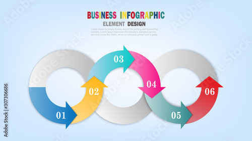 The concept of continuous improvement, circular graph with arrows continuously and step of improvement